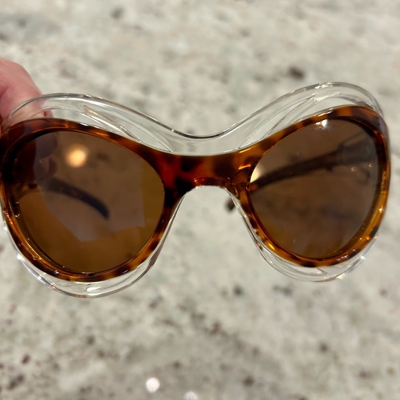 H&M x Glenn Martens Women's Polarized Brown Sunglasses - Picture 2 of 8